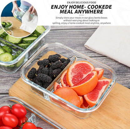 10 Packs 30Oz Glass Meal Prep Containers 2 Compartments4
