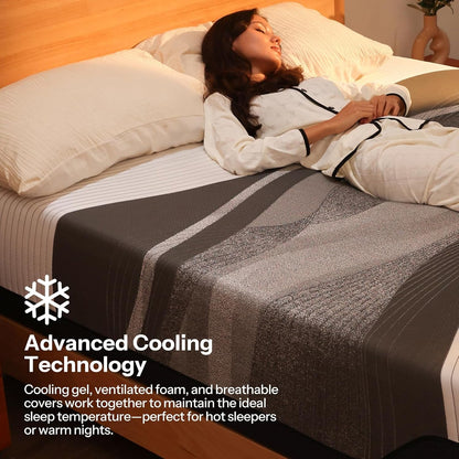 12 Inch Queen Mattress, Cooling Top Layer & Graphene and Green Tea Gel Cooling Memory Foam, Assembled in USA, Certipur-Us Certified, Medium Feel, Mattress in a Box3