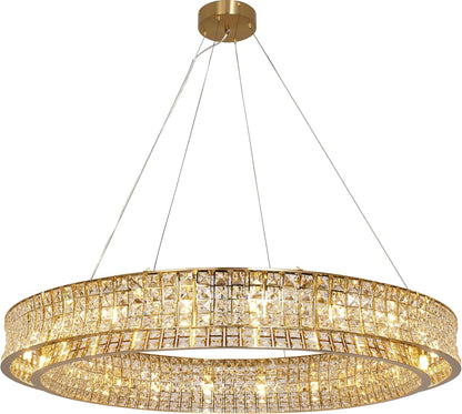 Modern Crystal Chandelier round 20-Light 39" Copper/Brass Finish2