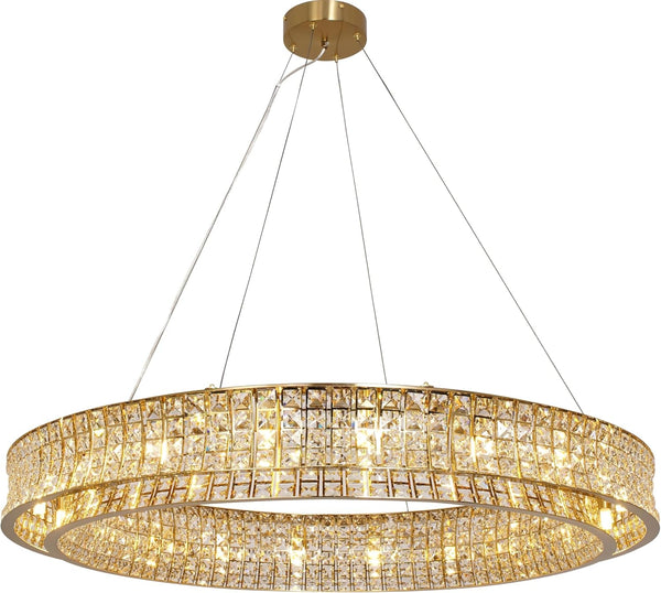Modern Crystal Chandelier round 20-Light 39" Copper/Brass Finish2