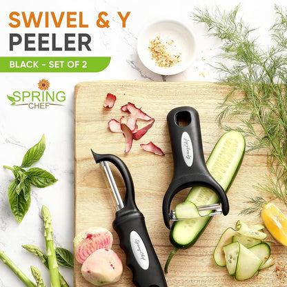 Swivel Vegetable Peeler & Y Potato Peeler W/Soft Grip Handles | Apple Peelers with Ultra Sharp Stainless Steel Blades, Multifunctional Peelers for Kitchen, Perfect for Carrot, Veggie, Fruit2