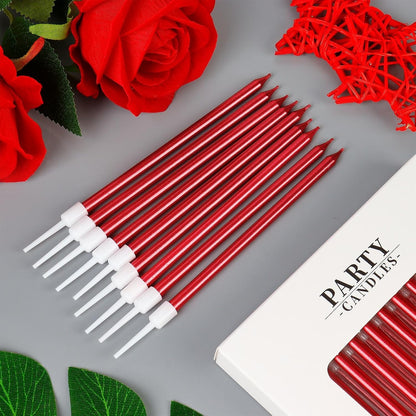 24-Count Long Thin Birthday Candles, Tall Red Candles Cake Toppers, Cake Candles, Party Supplies, Birthday Decorations2