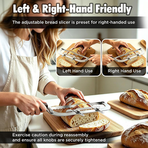 Upgraded Bread Knife for Homemade Bread, 6 Adjustable Thickness Bread Slicer, Ergonomic Bow-Design Serrated Bread Knife, Razor-Sharp Cutter for Crusty Sourdough & Baguette, Gift for Bakers5