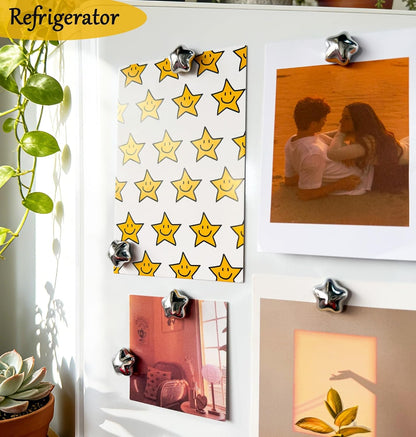 Fridge Magnets,15Pcs Silver Star Magnets Refrigerator Decorative | 15 Pcs Strong Magnets Fridge 0.73In Small Star Cute Decorative Magnet Set for Home Kitchen Office Whiteboard Locker2
