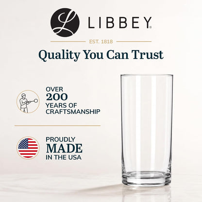 Heavy Base Drinking Glasses Set of 8, Weighted Clear Water Cups | 15.5 Oz Capacity for Water, Juice, Soda, Cocktails, and More with Weighted Base and Dishwasher-Safe Cleanup8