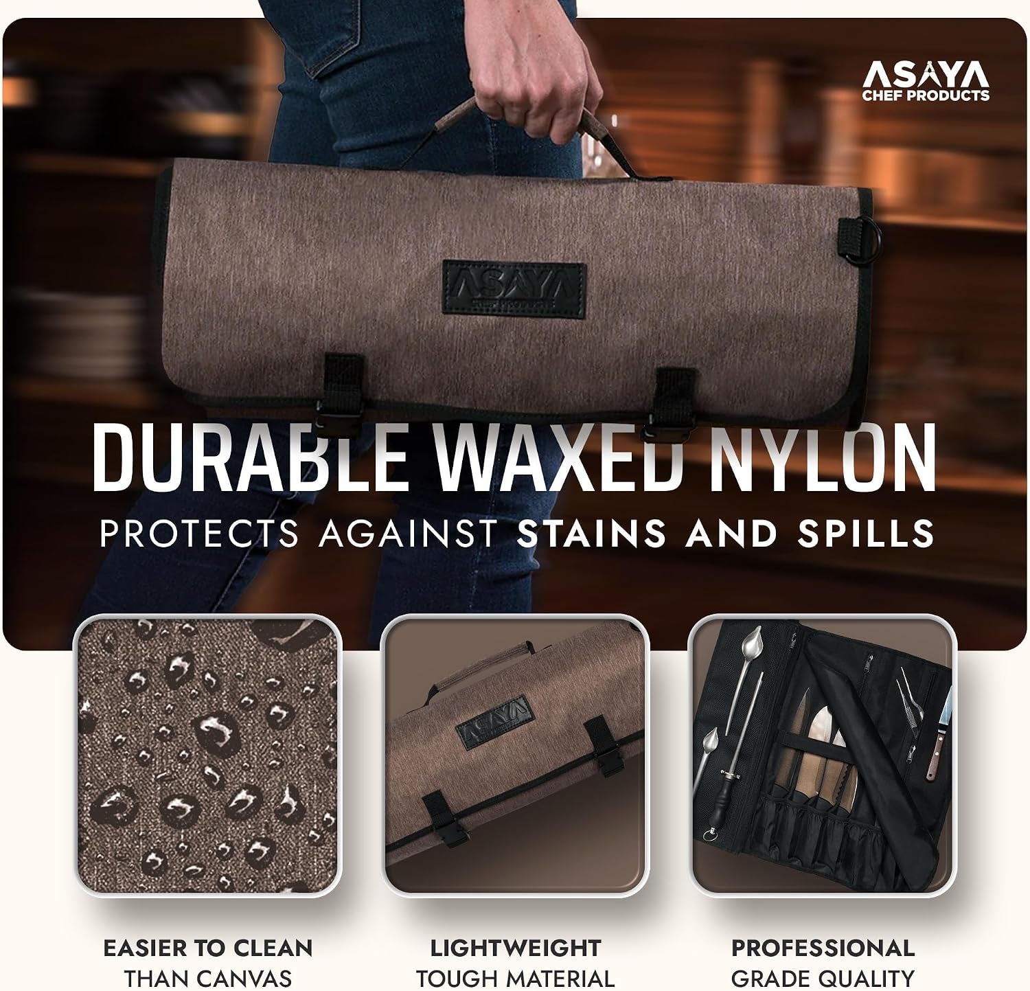 waxed-nylon-chef-knife-roll-bag-with-20-slots-and-zippered-pockets-professional-chef-knife-bag-storage-case-tool-carrier-with-shoulder-strap-knives-not-included-brown
