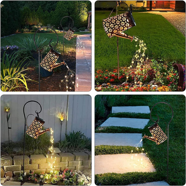 2 Pack Solar Watering Can with Lights,Solar Outdoor Garden Decor Waterproof Hanging Lantern Landscape Lights outside Decorations for Yard Lawn Patio Gardening Gifts.3
