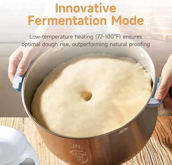 Electric Dough Maker with Ferment Function, Microcomputer Timing, Face-Up Touch Panel, 7.4Qt, 304 Stainless Steel, JD-HMJ7L4