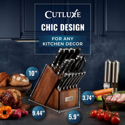 15-Piece Knife Set, Kitchen Knives with Walnut Wood Block | High Carbon German Steel Blades, Full Tang Ergonomic Pakkawood Handles – Artisan Series6