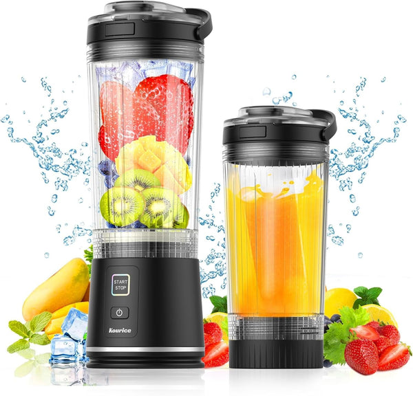 Personal Size Portable Blender for Shakes & Smoothies, 16Oz Mini Small Smoothie Blender with on Go Lid & Sip Lid, 26000RPM Rechargeable Cordless Electric Blender for Travel Gym Office (Black)1