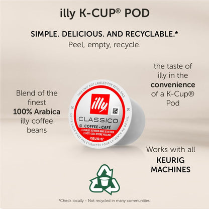 Illy Coffee K Cups - Pods for Keurig Machines – Classico Decaf Roast – Notes of Caramel - Mild, Flavorful & Balanced Flavor - No Preservatives – 10 Count6
