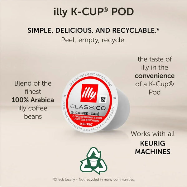 Illy Coffee K Cup Pods, Classico Medium Roast, 32 Count, 1 Pack | Keurig Coffee Pods & Capsules, 100% Arabica, Premium Italian Coffee6