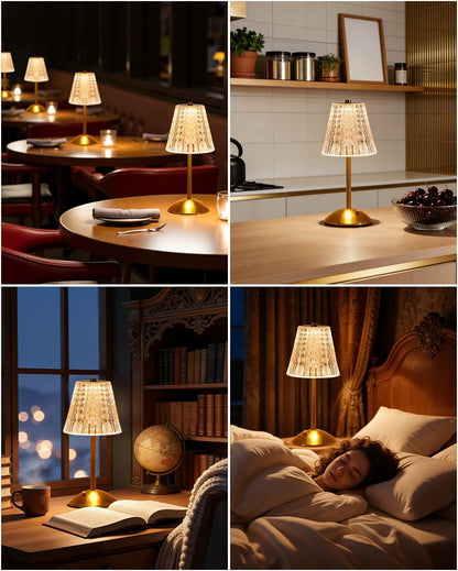 2 Pack Cordless Crystal Table Lamps, Rechargeable Touch Lamp7