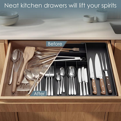 Silverware Drawer Organizer, 9 Slots Expandable Kitchen Drawer Organizer4