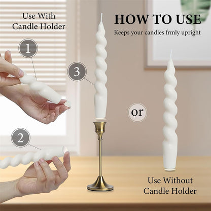 Taper Candle Wax Dots - 24Pcs Spiral Candle Sticky Dots White Candles Adapter Small Candlestick Adhesive,Soft Wax for Any Candles Holder Accessories-White5