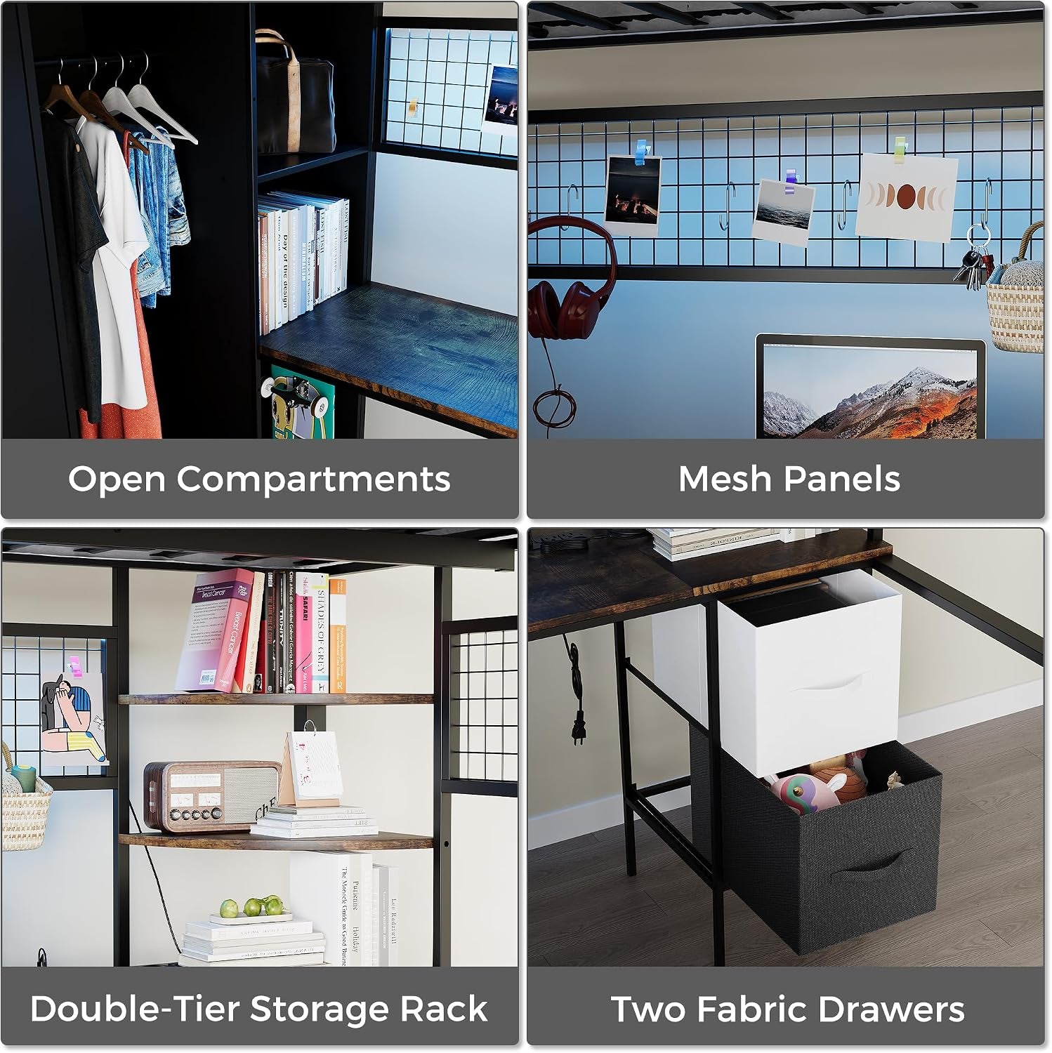 full-size-loft-bed-with-desk-stairs-led-light-metal-gaming-loft-bed-frame-with-headboard-safety-guardrails-charging-station-closet-fabric-drawers-space-saving-black-burnt-wood
