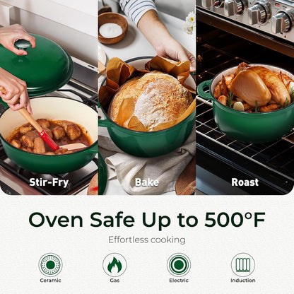 7Pcs Enameled Cast Iron Cookware Sets, Emerd | Non Toxic Pots and Pans Set, Induction Compatible, PFOA & PFAS Free5