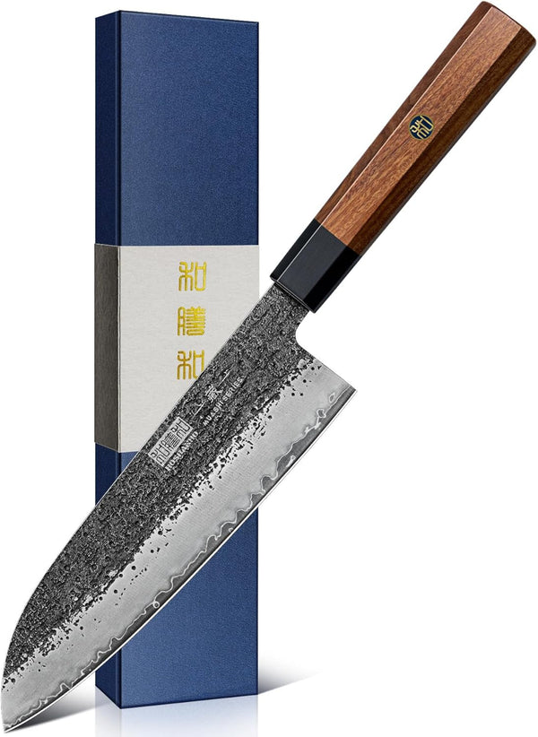 Santoku Knife 7 Inch, Japanese Hand Forged Chef Knife for Kitchen1