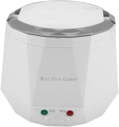 Electric Rice Cooker Portable Electric Car Truck Food Steamer Mini Travel Rice Cooker 12V 100W 1.3 L Portable Meal Heater Food Warmer(White)7
