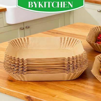 300PCS Disposable Air Fryer Liners for Ninja Dual/Bella Airfryer | Rectangle Air Fryer Parchment Paper Compatible with Ninja Dualzone DZ201/ DZ401/ DZ550/ DZ302, Bella Slim Air Fryer & More9