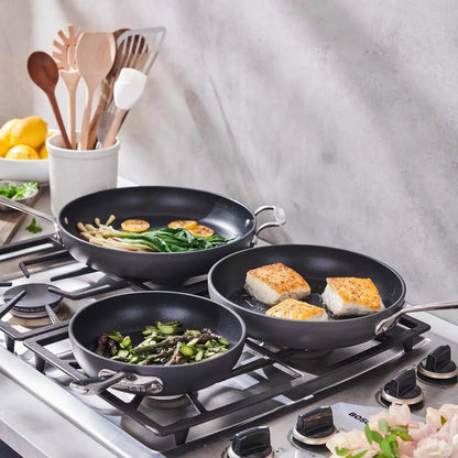 All-Clad Black Nonstick 12-Inch Skillets Set of 3, 834, 1034, 12343