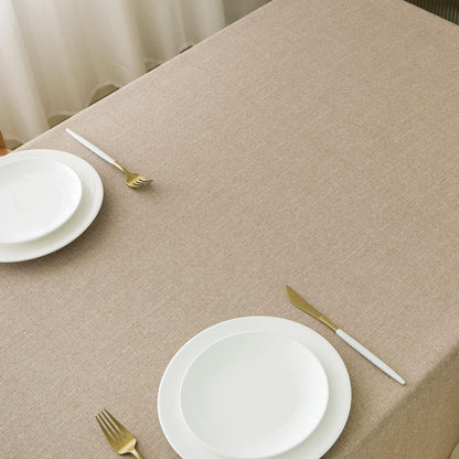 Burlap Linen Tablecloth 6Ft, Tan Table Cloth Rectangular2