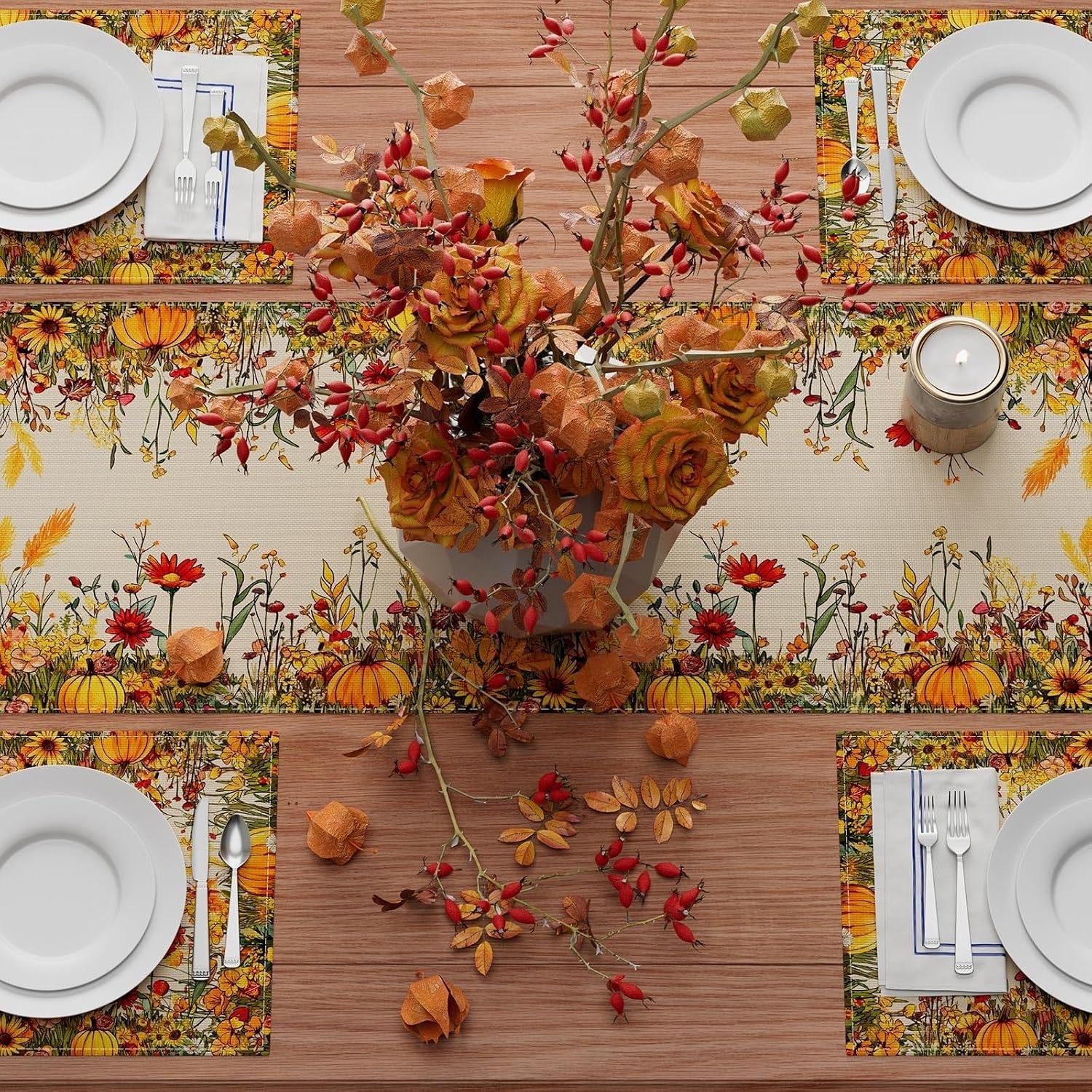 fall-wild-flowers-pumpkin-table-runner-for-home-decoration-13x72-inch