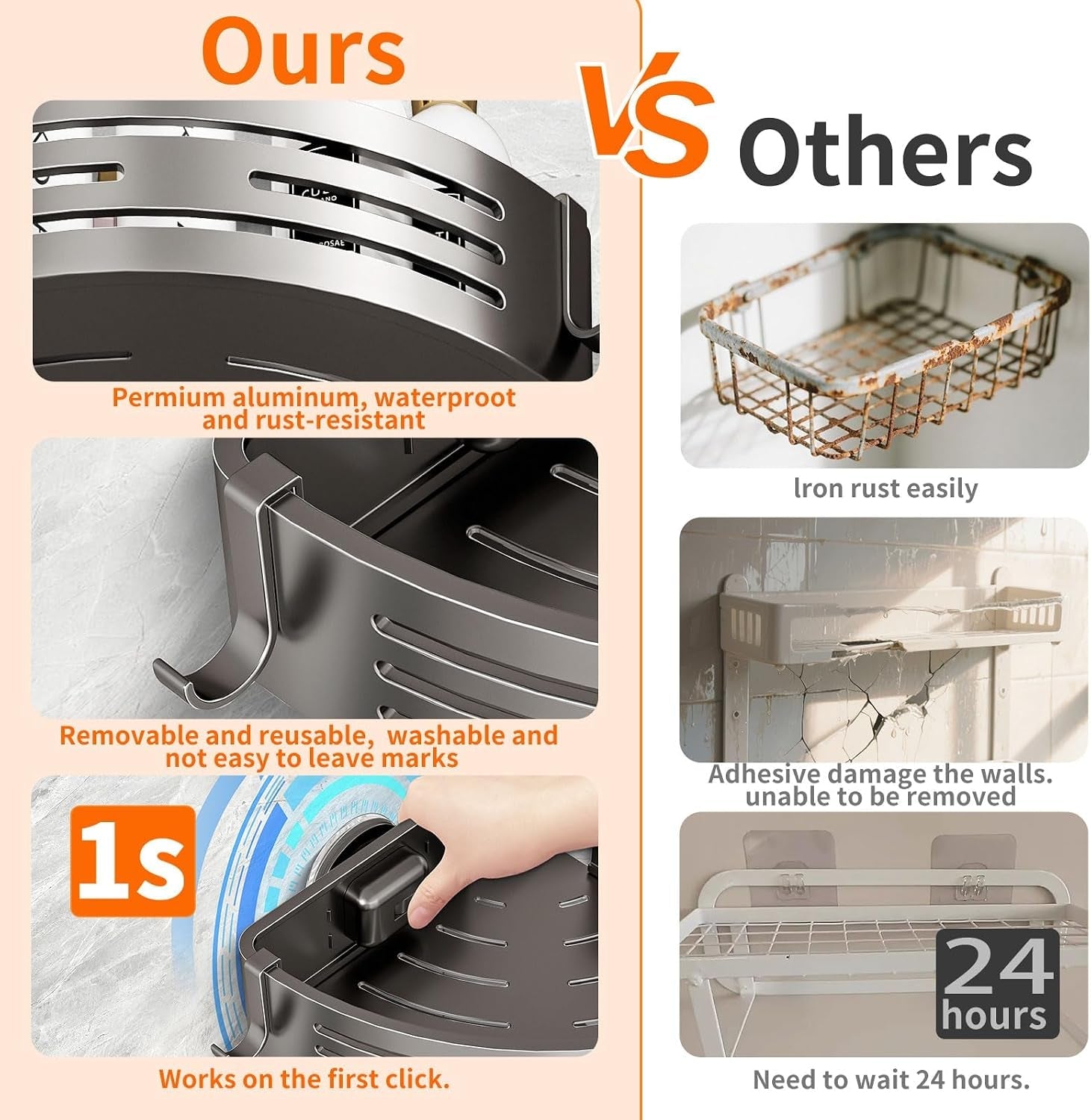 corner-shower-caddy-suction-cup-shower-shelves-organizer-for-bathroom-storage-aluminum-no-drilling-removable-rustproof-shower-shelf-rack-with-towel-bar-hooks-gray