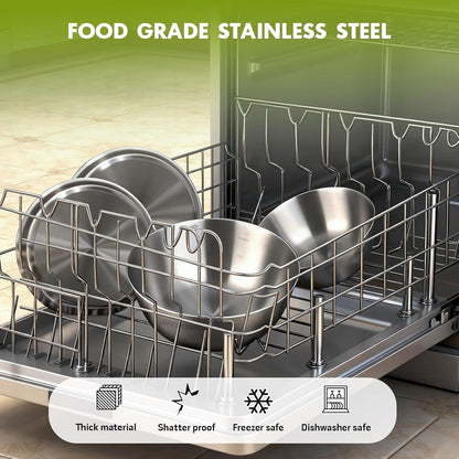 Stainless Steel Mixing Bowls Set of 5 (5.2/3.7/2.1/1.3/0.8 Qt)6