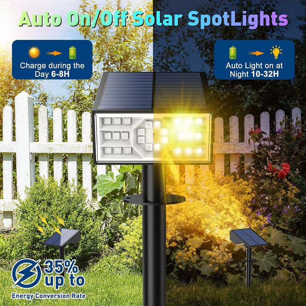 Solar Color Changing RGB Spot Lights Outdoor, 2 Pack/7 Lighting Modes8