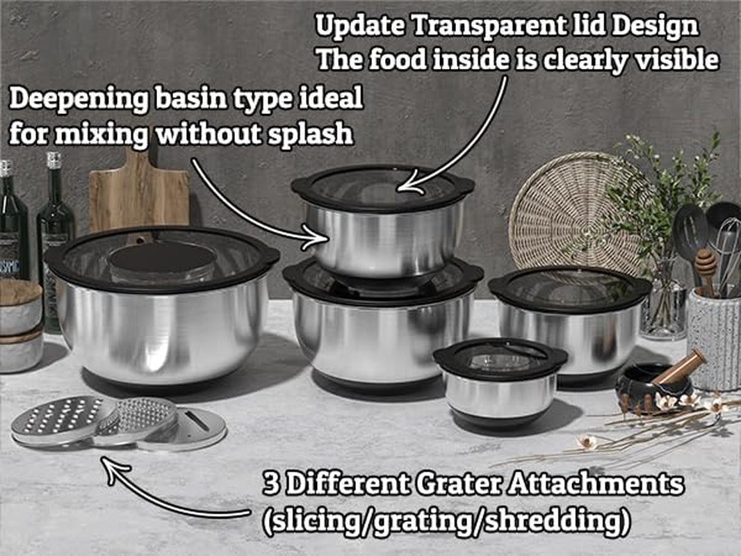 mixing-bowls-with-lids-set-non-slip-airtight-warp-proof-tpr-as-lids-thicker-stainless-steel-bowls-measurement-lines-3-graters-prep-meal-bowl-black-nesting-bowl-for-kitchen-5-3-2-1-5-0-63qt