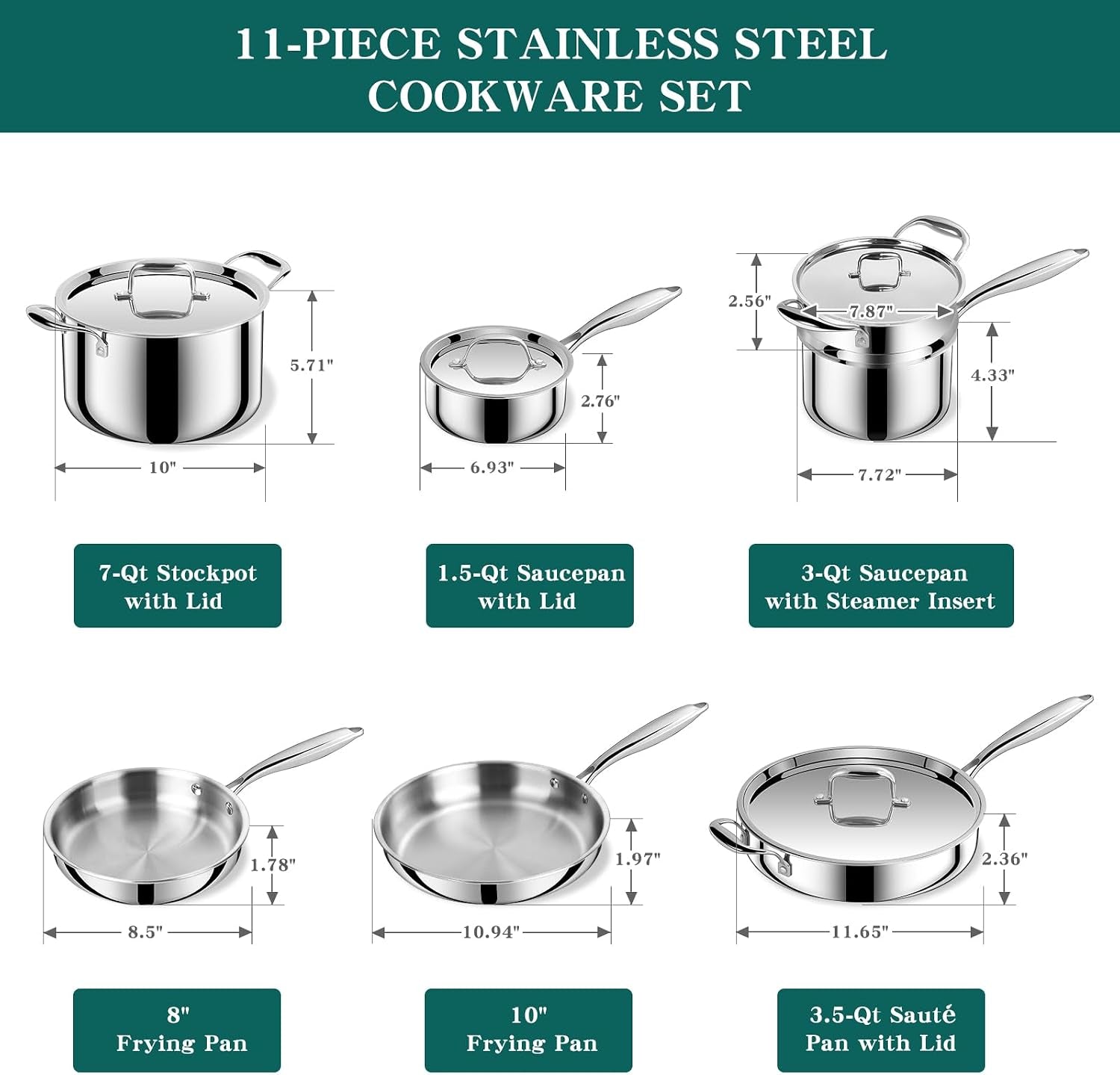 pots-and-pans-set-3-ply-11-piece-stainless-steel-cookware-set-oven-dishwasher-safe-induction-compatible-frying-pans-saucepans-saute-pan-stock-pot-pfoa-free-kitchen-skillet