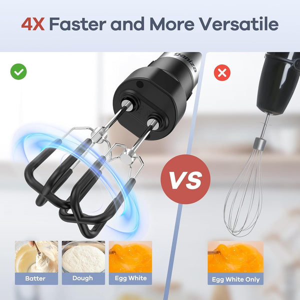 Immersion Blender Handheld, 6 in 1 Corded Hand Blenders Immersion | Stainless Steel Blade, 15 Speed Stick Blenders Electric, 800Ml Mixing Beaker, 600Ml Chopper, Whisk, Frother, Potato Masher3