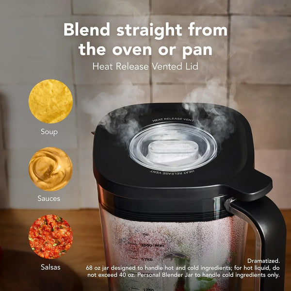 Kitchenaid Pure Power Blender with 2 Blending Jars, 1700 Watt Peak Power* | 68 Oz Blending Jar, Includes 2 16-Oz Personal Blending Jars, Precision Speed Control Knob, Smoothie Cycle, Model KSB2078PL5