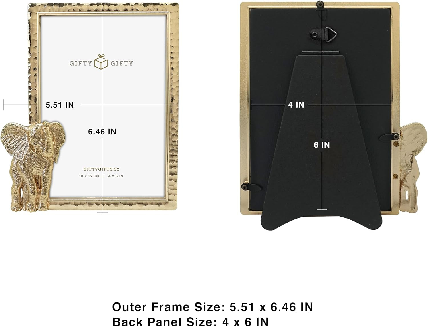 modern-elephant-gold-picture-frame-4x6-inch-for-tabletop-display-perfect-for-home-decor-wedding-vacation-graduation-milestone-photo