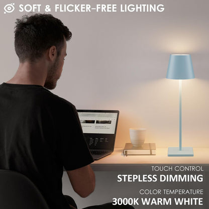 Blue Cordless Table Lamp, 5000Mah Portable LED Rechargeable Lamp9