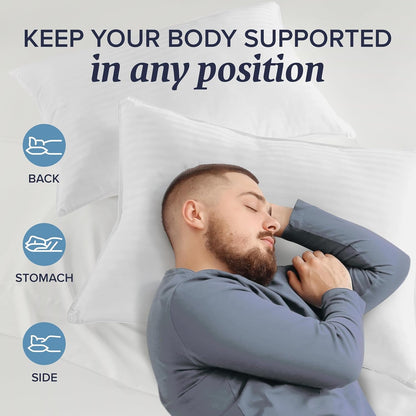 Beckham Hotel Collection King Size Memory Foam (Adjustable Fill) Bed Pillows Set of 2 - Cooling Shredded Foam Pillow for Back, Stomach or Side Sleepers8