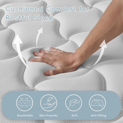 Queen Mattress, 12 Inch Queen Size Mattress in a Box, Individually Wrapped Pocket Spring Mattress, Pressure Relief, Medium Firm Support, Breathable and Low Motion Transfer3