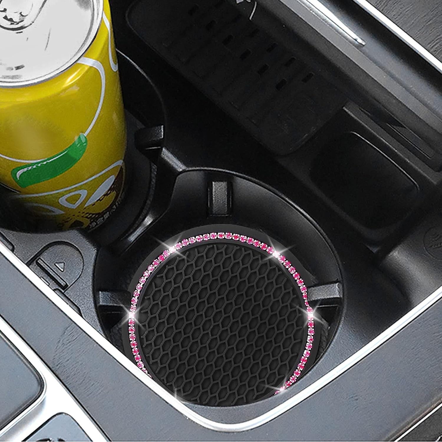 4-pack-car-coasters-universal-vehicle-bling-car-coaster-cute-rhinestone-coaster-for-cup-holders-interior-accessories-2-75-silicone-anti-slip-car-coasters-for-women-pink-crystal-circle