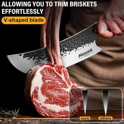 Butcher Knife for Meat Cutting - Heavy Duty with Sheath2