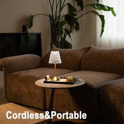 Set of 2 Rechargeable Cordless Table Lamps – 12 Inch Touch Control Desk Lamps, Battery Powered Small Night Light for Bedroom, Living Room, Home Office (Gold)5