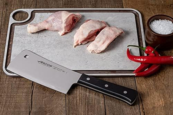 Cleaver Knife 6 Inch Nitrum Stainless Steel and 160 Mm Blade. 477 Gr. Professional Knife for Boning. Ergonomic Polyoxymethylene POM Handle. Series Universal. Color Black7