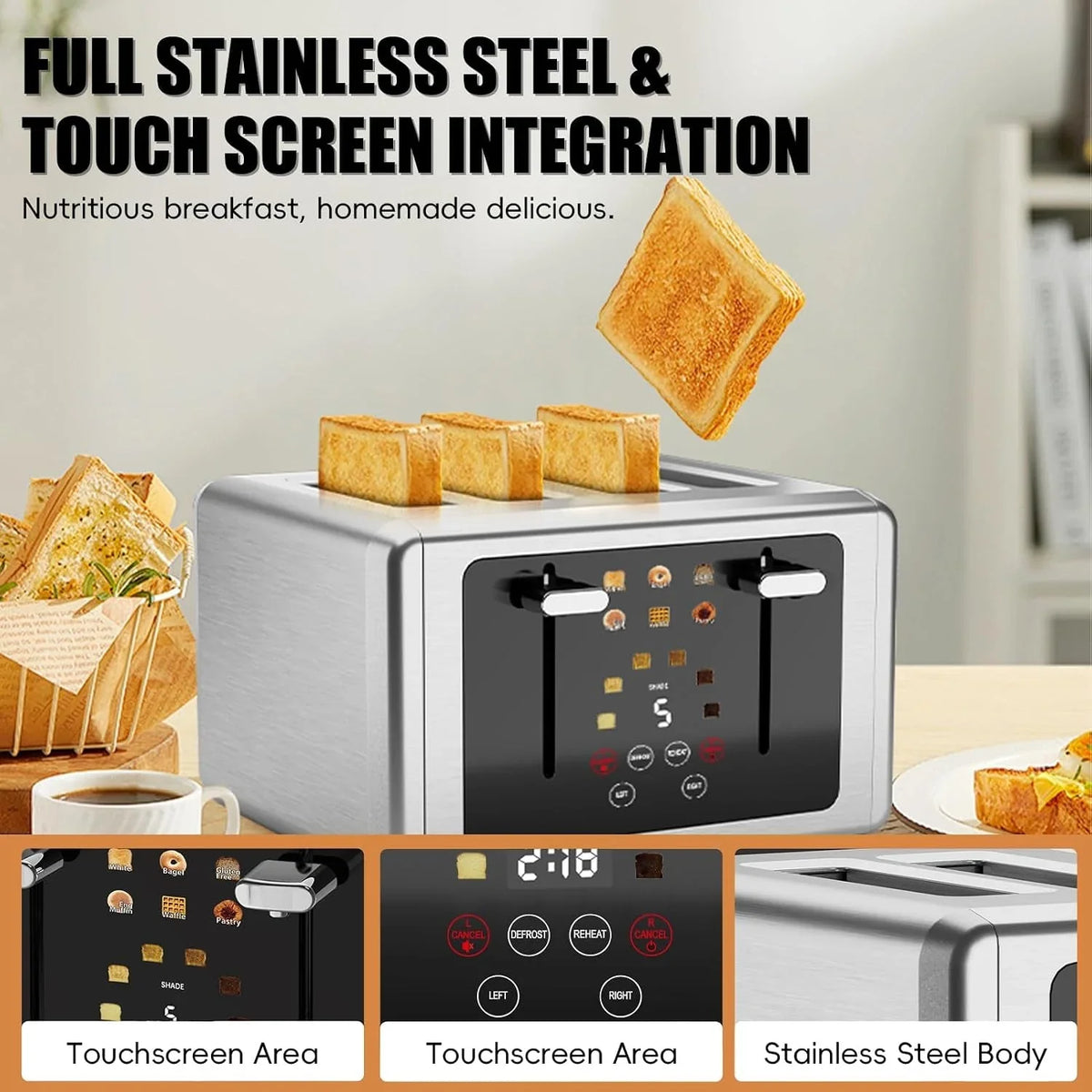 smart-digital-4-slice-touchscreen-toaster-wide-slots-dual-control-digital-timer-6-bread-types-6-shade-settings-defrost-reheat-standby-sound-control-stainless-steel