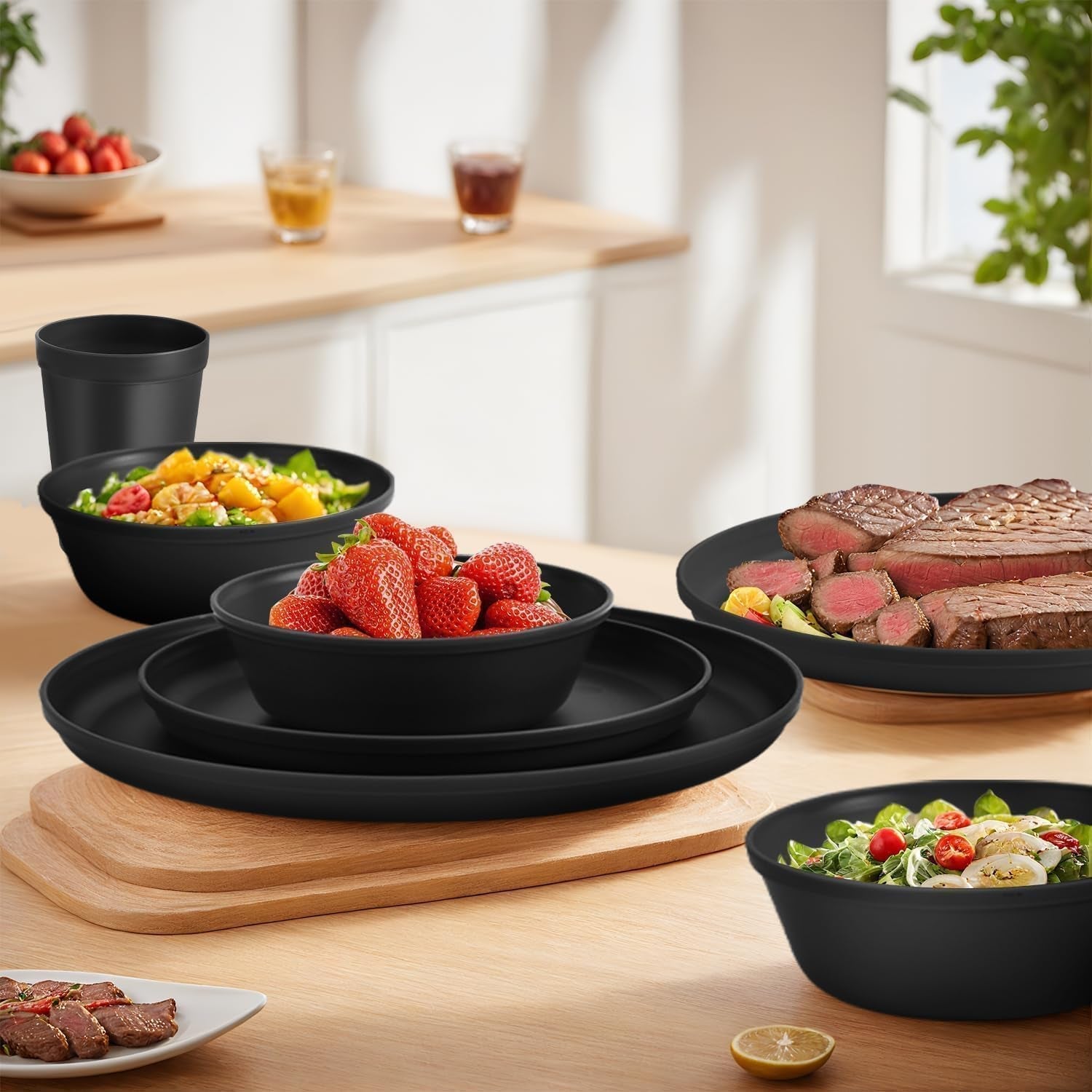 40-piece-plastic-dinnerware-set-for-8-with-cutlery-unbreakable-plates-and-bowls-set-dishwasher-microwave-safe-reusable-dish-set-for-camping-rv-outdoor-kitchen-apartment-dining-black