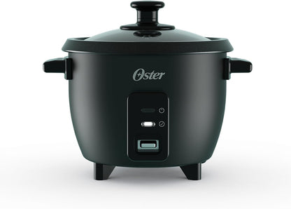 Oster Rice Cooker, 6 Cup Cooked (3 Cup Uncooked), Electric Rice Maker, Compact Size for Family Meals & Sides, Automatic Keep Warm, Nonstick Inner Pot, Black1