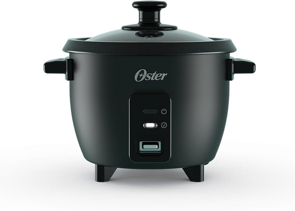 Oster Rice Cooker, 6 Cup Cooked (3 Cup Uncooked), Electric Rice Maker, Compact Size for Family Meals & Sides, Automatic Keep Warm, Nonstick Inner Pot, Black1