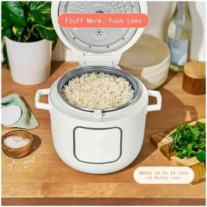 14-Cup Cooked Electric Rice & Grain Cooker, 6-Cup Uncooked, Evergood™ Ceramic Nonstick Coating, White Icing by Drew Barry~More3