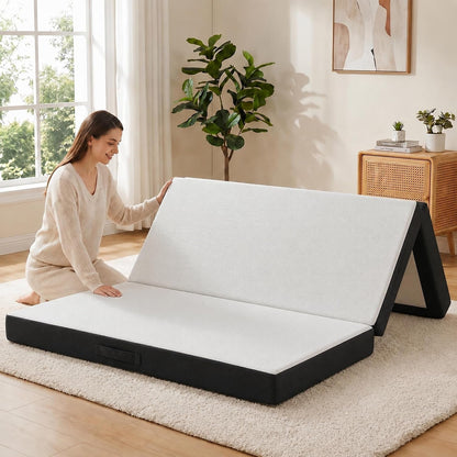 Trifold Mattress 6 Inch Memory Foam Foldable Queen 80" X 60" X 6"1