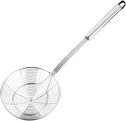 Solid Stainless Steel Spider Strainer Skimmer Ladle for Cooking and Frying, Kitchen Utensils Wire Strainer Pasta Spoon, 5.4 Inch1