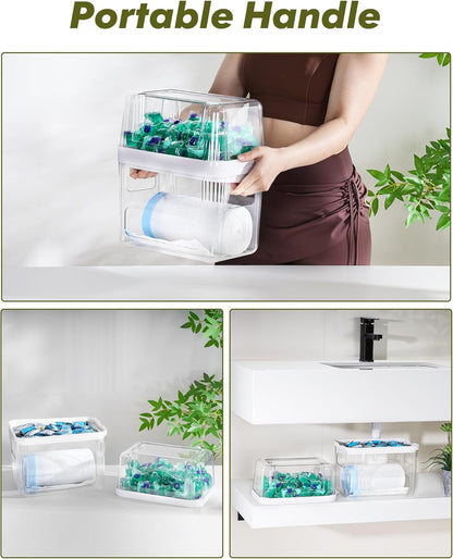 Trash Bag Dispenser Dishwasher Pods Container under Sink Organizer6